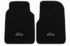 Product illustration: 1974 Ford F-100 Floor Mat 2pc (FM82F), black Cutpile, silver Ford script