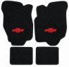 Illustration of 1984-1985 Chevrolet Citation II 801 Black Cutpile 4-piece floor mats with Chevy Bowtie embroidery