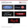 ACC floor-mat logo options for ACC-LM-21490: #148 Ford; #82 4x4; #111 Ford In Oval; #124 Ford F100; #231 Ford F100 Shield - Proudly Made in the USA