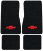 Illustration of 1968 Chevrolet Chevy II 01 Black Loop 4-piece floor mats with Chevy Bowtie embroidery