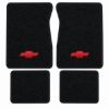 Illustration of 1987-1991 Chevrolet Blazer 801 Black Cutpile 4-piece floor mats with Chevy Bowtie embroidery
