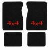 Illustration of 1974 Chevrolet C20 Pickup Crew Cab Cutpile Floor Mats with Embroidered Logos - 4 Piece with #82 4x4