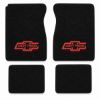 Illustration of 1974 Chevrolet C20 Pickup Crew Cab Cutpile Floor Mats with Embroidered Logos - 4 Piece with #61 Chevy Truck With Bolts