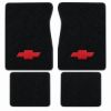 Product illustration: 1987-1988 Chevrolet R20 Crew Cab Floor Mat 4pc (FM10F FM18R), black Cutpile, red Chevrolet bowtie