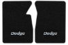 Illustration of 1971-1973 Dodge D100 Pickup black Loop 2-piece floor mats with Dodge embroidery