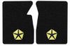 Illustration of 1971-1973 Dodge D100 Pickup Loop Floor Mats with Embroidered Logos - 2 Piece with #347 Chrysler Pentastar