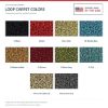 ACC Loop carpet color options for ACC-LM-21609 - Proudly Made in the USA