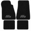 Illustration of 1987-1991 Ford Country Squire 801 Black Cutpile 4-piece floor mats with Ford embroidery