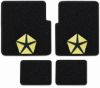 Illustration of 1970 Plymouth Fury Gran Coupe Loop Floor Mats with Embroidered Logos - 4 Piece with #347 Chrysler Pentastar