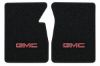 Illustration of 1964-1966 GMC I1000 01 Black Loop 2-piece floor mats with GMC embroidery