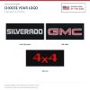 ACC floor-mat logo options for ACC-LM-21634: #82 4x4; #68 GMC; #341 Silverado - Proudly Made in the USA