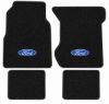 Illustration of 1974 Ford Country Squire 801 Black Cutpile 4-piece floor mats with Ford In Oval embroidery