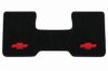 Product illustration: 1987-1988 Chevrolet R30 2WD Auto/3spd Low Tunnel Floor Mat Frt Row 1pc (FM112F), black Cutpile, red Chevrolet bowtie