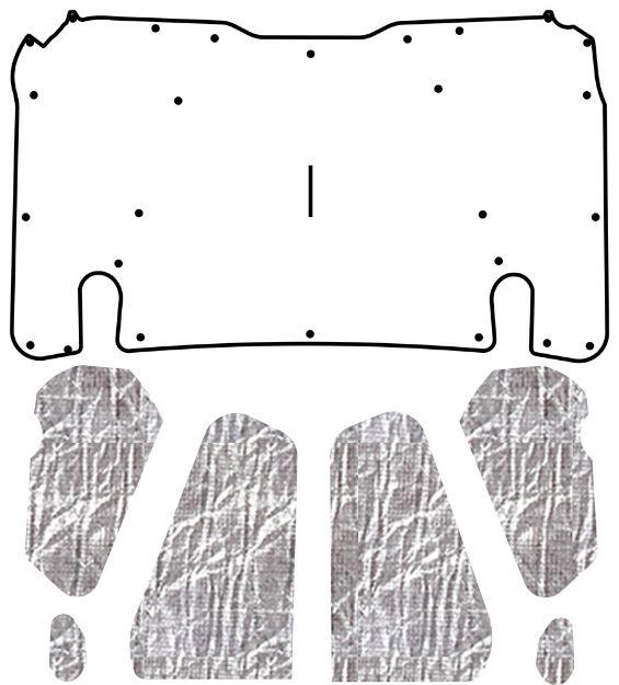 Picture of 1983-1988 Ford Ranger Under Hood AcoustiHood Kit by QuietRide Solutions - Includes Heatshield Panels, Mounting Pins, Adhesive, and Installation Instructions
