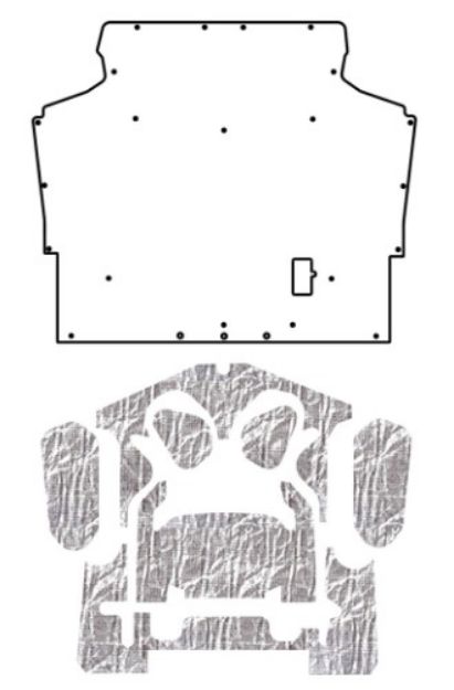Picture of 1975-81 Camaro F-Body AcoustiHood Cover Kit by QuietRide Solutions with G-SS-396, Heatshield Panels, Mounting Pins, and Adhesives
