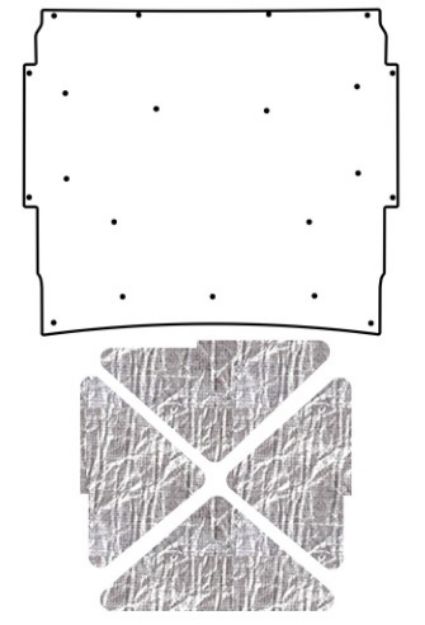 Picture of 1966-67 Chevrolet Nova AcoustiHood Cover Kit by QuietRide Solutions - Includes Heatshield Panels, Mounting Pins, Adhesive, Seam Tape, and Instructions