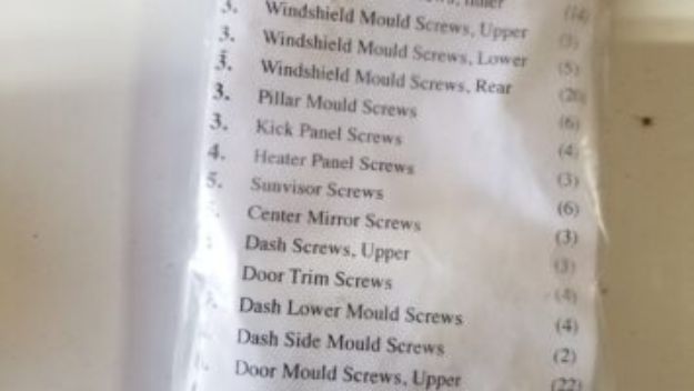 Picture of 1963 Chrysler New Yorker Vans Auto Interior Screw Kit
