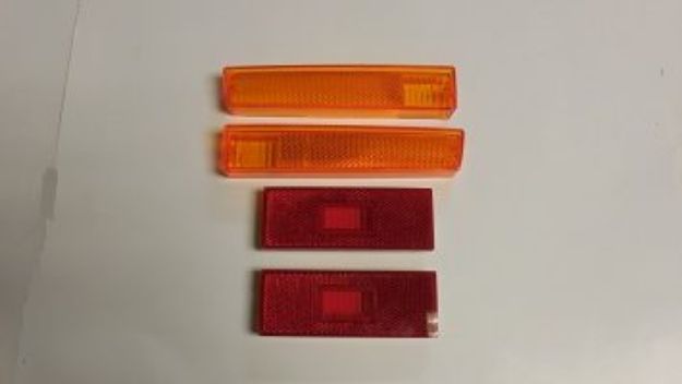 Picture of 1971 Dodge Demon Vans Auto Side Marker Reflector Lens Set Red Amber