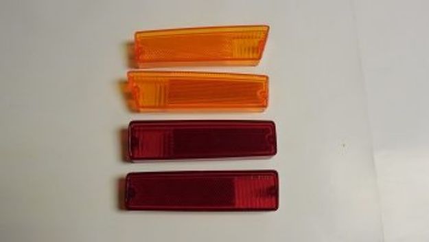 Picture of 1970 Dodge Charger & Coronet Vans Auto Side Marker Reflector Lenses Red & Amber Set