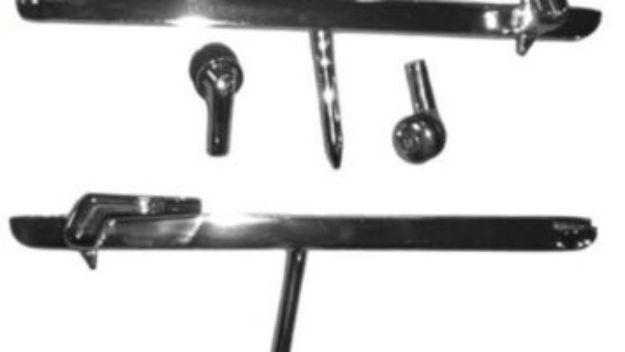 Picture of 1968-1970 B-Body Vans Auto Vent Window Chrome Glass Channels with Levers and Pivots