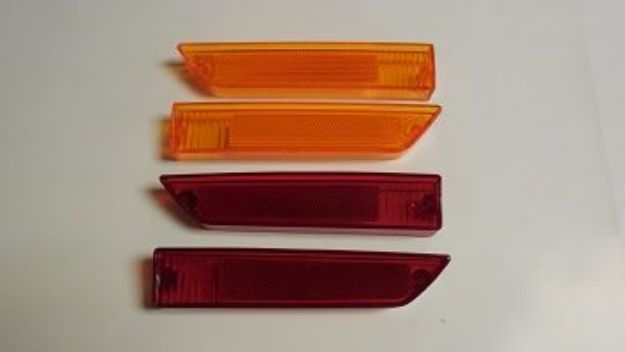 Picture of 1970-1971 Dodge Challenger Vans Auto Side Marker Reflector Lens Set Red Amber