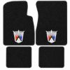 Illustration of 1959 Ford Galaxie 2DR Retractable Hardtop Loop Floor Mats with Embroidered Logos - 4 Piece with #116 Ford Crest