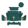 Illustration of 1965-1966 Ford Mustang Coupe Trunk Kit with Boards trunk mat Loop, 6 piece, in 05 Aqua with the #3 Mustang Gold Running Pony logo