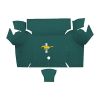 Illustration of 1967-1968 Ford Mustang Coupe Trunk Kit Floor Only trunk mat Loop, 2 piece, in 05 Aqua with the #3 Mustang Gold Running Pony logo