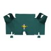 Illustration of 1965-1966 Ford Mustang Fastback Trunk Kit Floor Only trunk mat Loop, 3 piece, in 05 Aqua with the #3 Mustang Gold Running Pony logo