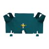 Illustration of 1965-1966 Ford Mustang Fastback Trunk Kit Floor Only trunk mat Nylon, 3 piece, in 605 Aqua with the #3 Mustang Gold Running Pony logo
