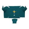 Illustration of 1967-1968 Ford Mustang Convertible Trunk Kit Floor Only trunk mat Nylon, 2 piece, in 605 Aqua with the #3 Mustang Gold Running Pony logo