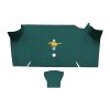 Illustration of 1967-1968 Ford Mustang Fastback Trunk Kit Floor Only trunk mat Loop, 2 piece, in 05 Aqua with the #3 Mustang Gold Running Pony logo