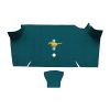 Illustration of 1967-1968 Ford Mustang Fastback Trunk Kit Floor Only trunk mat Nylon, 2 piece, in 605 Aqua with the #3 Mustang Gold Running Pony logo