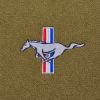 Close-up illustration of the optional #110 Mustang Silver Running Pony logo on the 1971-1973 Ford Mustang ACC Nylon trunk mat