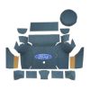 1967-1968 Ford Mustang Coupe Nylon Trunk Kit with Boards - 12 Piece with optional #111 Ford In Oval - illustrative logo placement