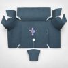 Illustration of the molded 1967-1968 Ford Mustang ACC Nylon trunk mat with the optional #110 Mustang Silver Running Pony logo