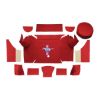 Illustration of 1967-1968 Ford Mustang ACC Nylon trunk mat shown with the optional #110 Mustang Silver Running Pony logo