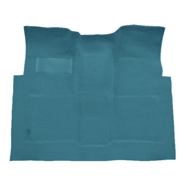Illustration of 1960-1966 Chevrolet C10 Pickup Reg Cab 2WD 4spd Floor Shift Loop Molded Carpet - 1 Piece in 09 Medium Blue, digitally recolored from the ACC supplier photo.