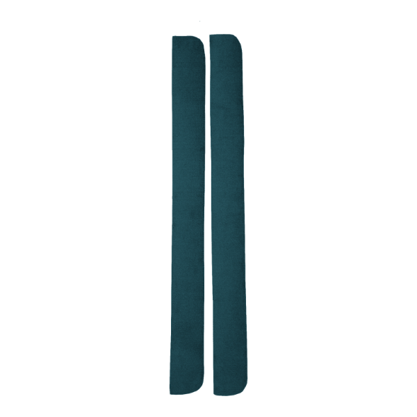 Illustration of 1978-1987 Chevrolet El Camino Door Panel Inserts Cutpile Carpet - 2 Piece in 818 Ocean Blue / Bright Blue, digitally recolored from the ACC supplier photo.