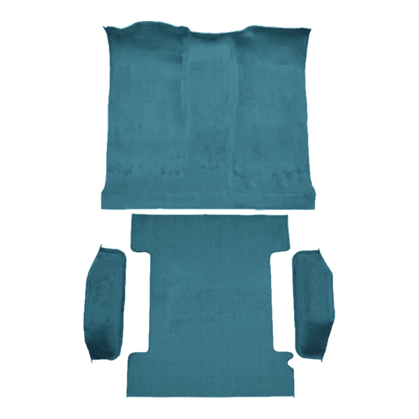 Illustration of 1973 Chevrolet Blazer Complete Loop Molded Carpet - 4 Piece in 09 Medium Blue, digitally recolored from the ACC supplier photo.