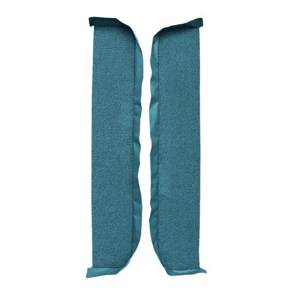 Illustration of 1964-1967 Oldsmobile Cutlass Door Panel 2DR 8 Inch Inserts Loop Carpet - 2 Piece in 09 Medium Blue, digitally recolored from the ACC supplier photo.