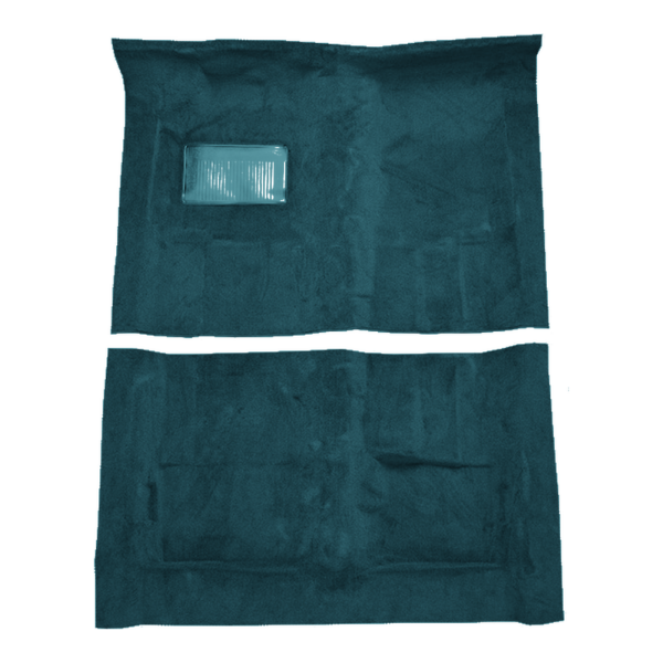 Illustration of 1975-1979 Chrysler Cordoba 2DR Auto Cutpile Molded Carpet - 2 Piece in 818 Ocean Blue / Bright Blue, digitally recolored from the ACC supplier photo.