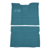 Illustration of 1967-1972 Chevrolet C10 Suburban 2WD 4spd Floor Shift Loop Passenger Area Carpet - 2 Piece in 09 Medium Blue, digitally recolored from the ACC supplier photo.