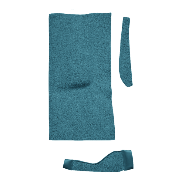 Illustration of 1966-1970 Plymouth Belvedere 2DR 4spd Console Strip Loop Molded Carpet - 3 Piece in 09 Medium Blue, digitally recolored from the ACC supplier photo.