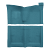 Illustration of 1968-1971 Mercury Montego 2DR Hardtop 4spd Loop Molded Carpet - 2 Piece in 09 Medium Blue, digitally recolored from the ACC supplier photo.