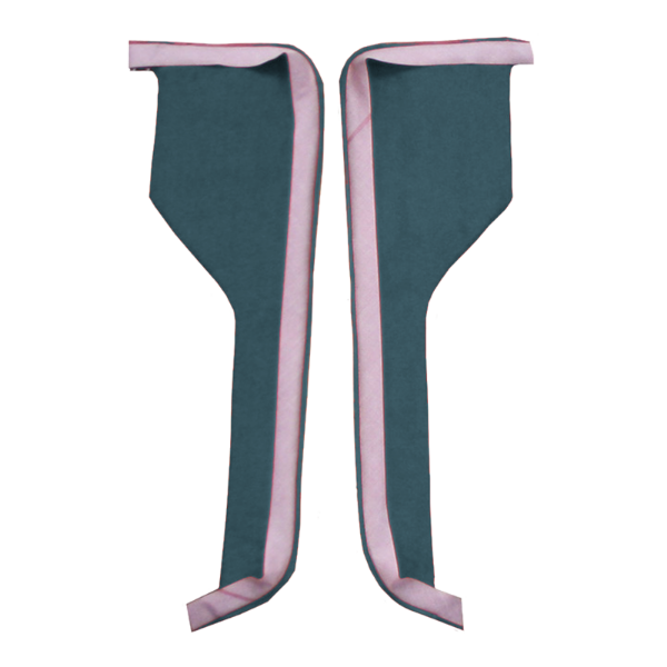 Illustration of 1984-1989 Chevrolet Corvette Door Panel Inserts Cutpile Carpet - 2 Piece in 7766 Blue, digitally recolored from the ACC supplier photo.