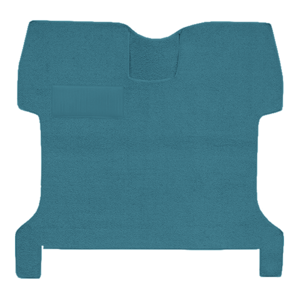 Illustration of 1957-1960 Ford F-100 Reg Cab 2WD w/Gas Tank in Cab Low Tunnel Loop Carpet - 1 Piece in 09 Medium Blue, digitally recolored from the ACC supplier photo.