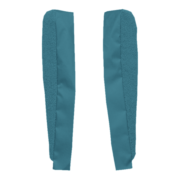 Illustration of 1968-1976 Chevrolet Corvette Door Panel Inserts Loop Carpet - 2 Piece in 09 Medium Blue, digitally recolored from the ACC supplier photo.