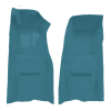 Illustration of 1969 Chevrolet Corvette 4spd Front with Pad & Toe Pad Loop Molded Carpet - 2 Piece in 09 Medium Blue, digitally recolored from the ACC supplier photo.
