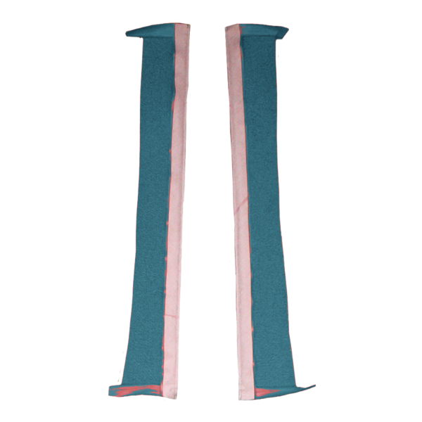 Illustration of 1966-1967 Dodge Charger Door Panel Inserts Loop Carpet - 2 Piece in 09 Medium Blue, digitally recolored from the ACC supplier photo.